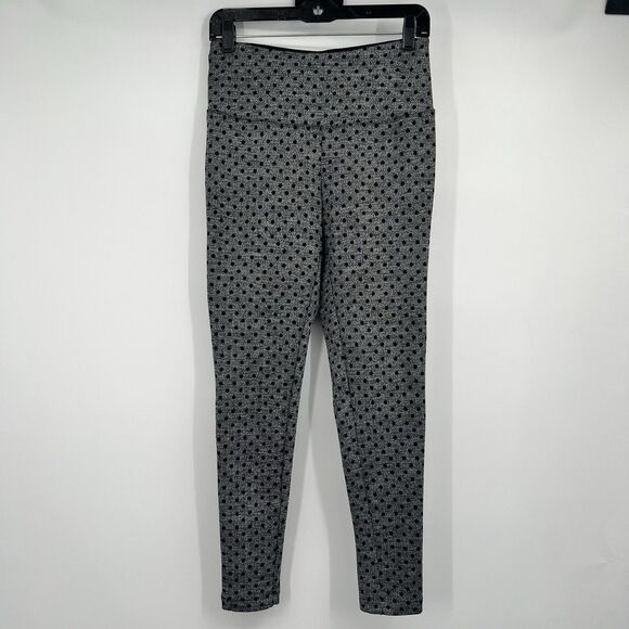 Chico's Zenergy Gray Polka Dot Skinny High Rise Pull On Pants 4/6 Small Casual - Picture 1 of 12